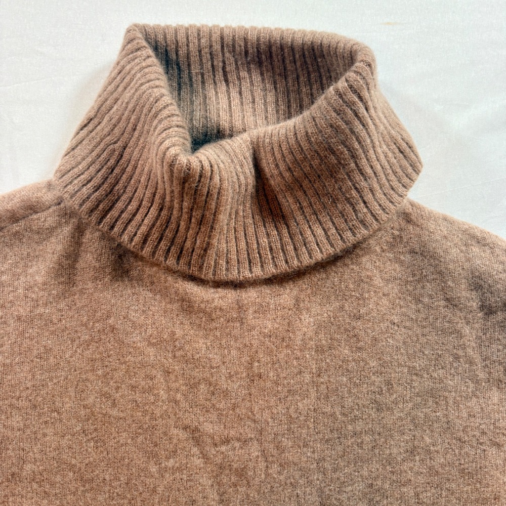 Magaschoni Cashmere Turtleneck Sweater Womens L Brown 100% Cashmere Relaxed Fit